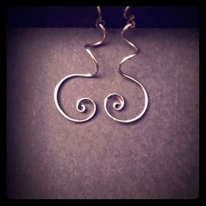 Silver "swirl" Dangle earrings